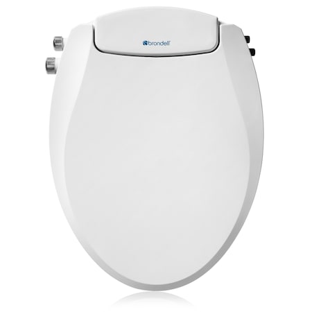 Brondell Swash EcoSeat Dual Nozzle Dual Temperature Non Electric Bidet Seat, Elongated White S102-EW